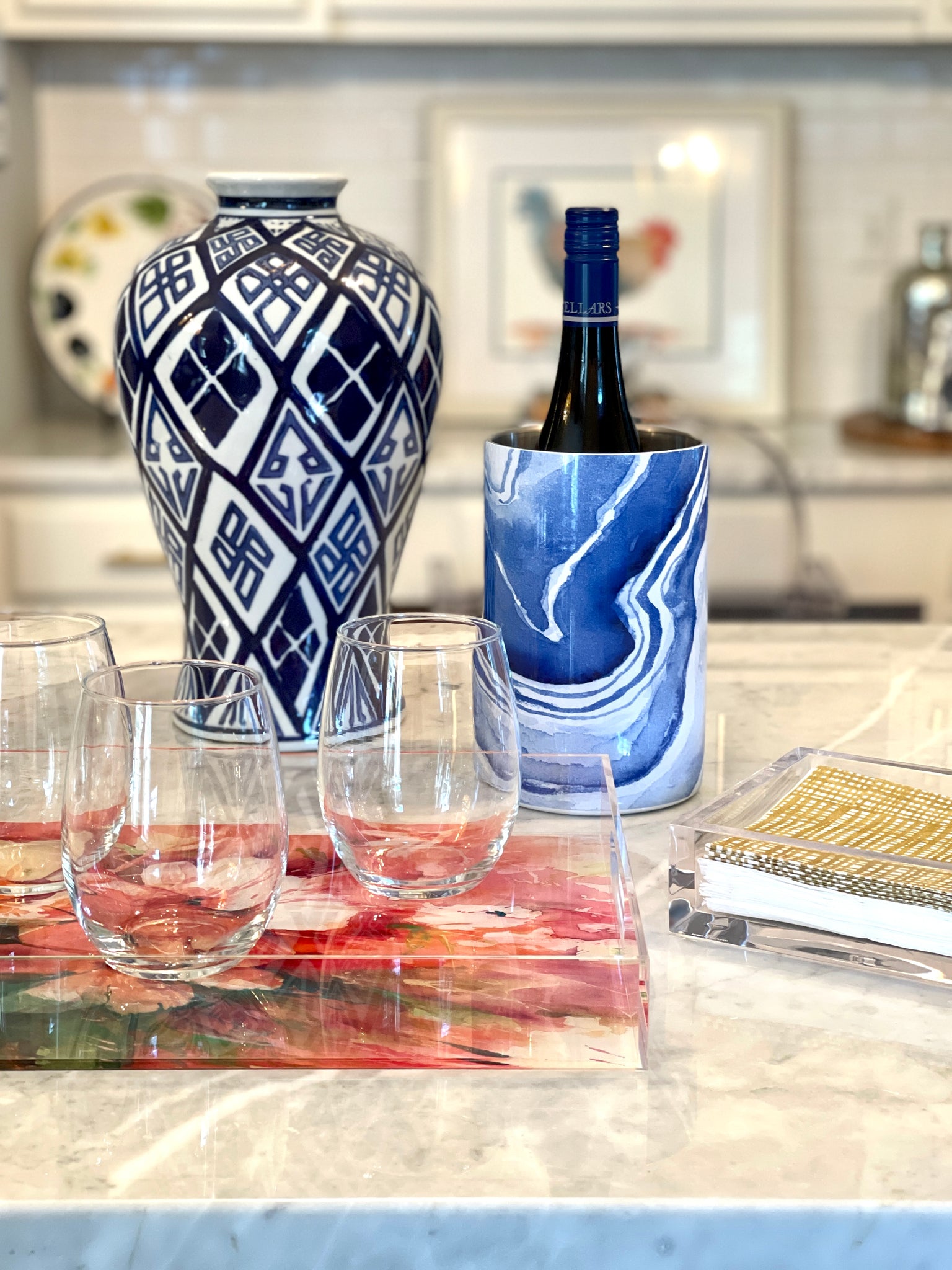 Blue Lace Agate Wine Chiller