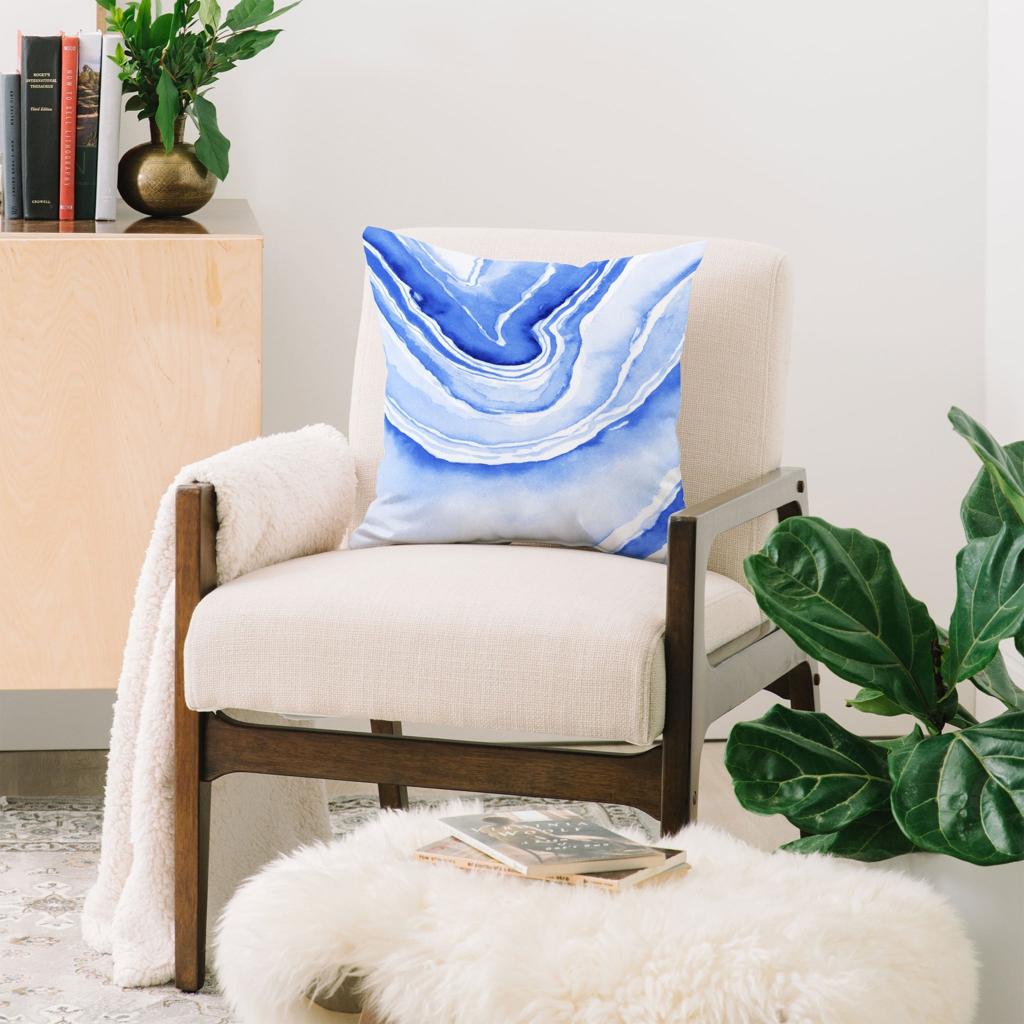 Blue Lace Agate Throw Pillow