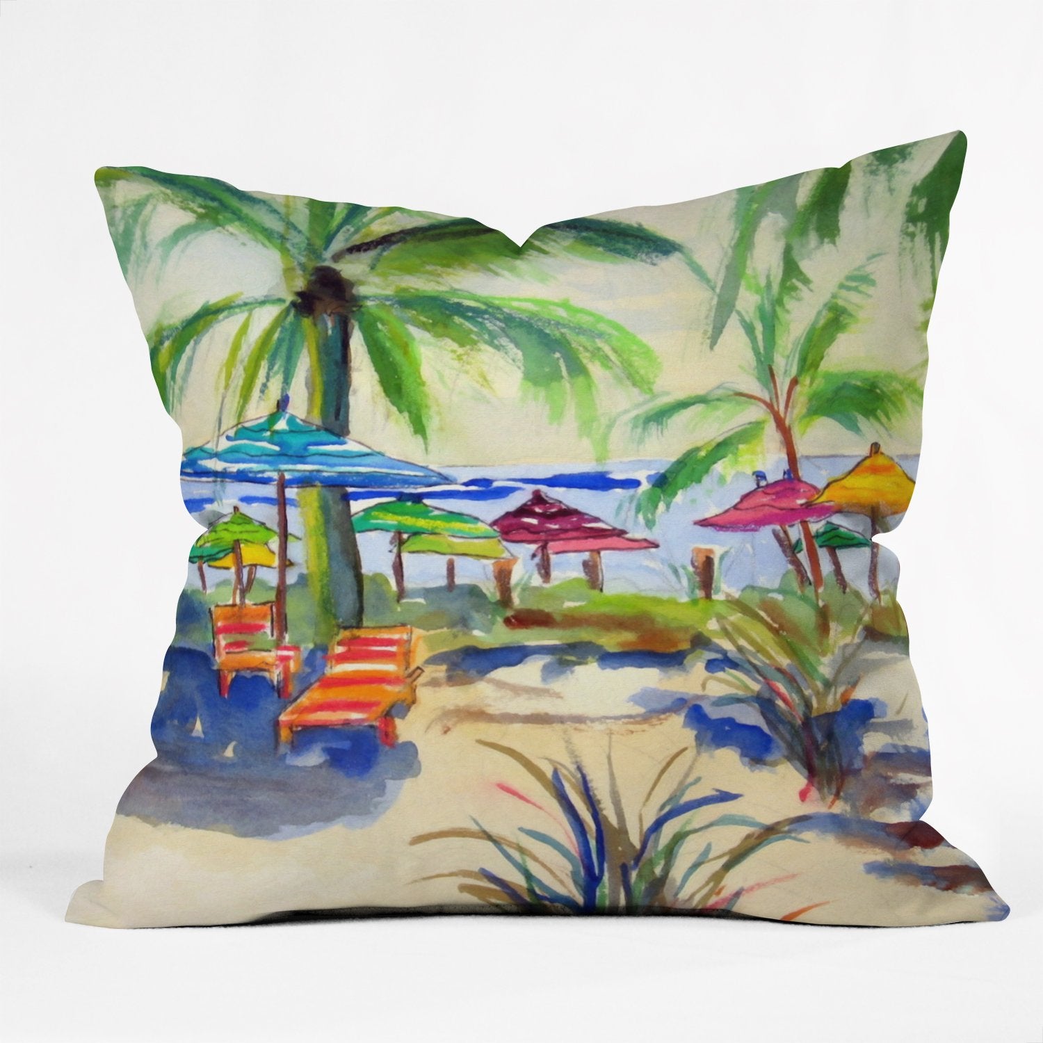 Caribbean Time Outdoor Throw Pillow