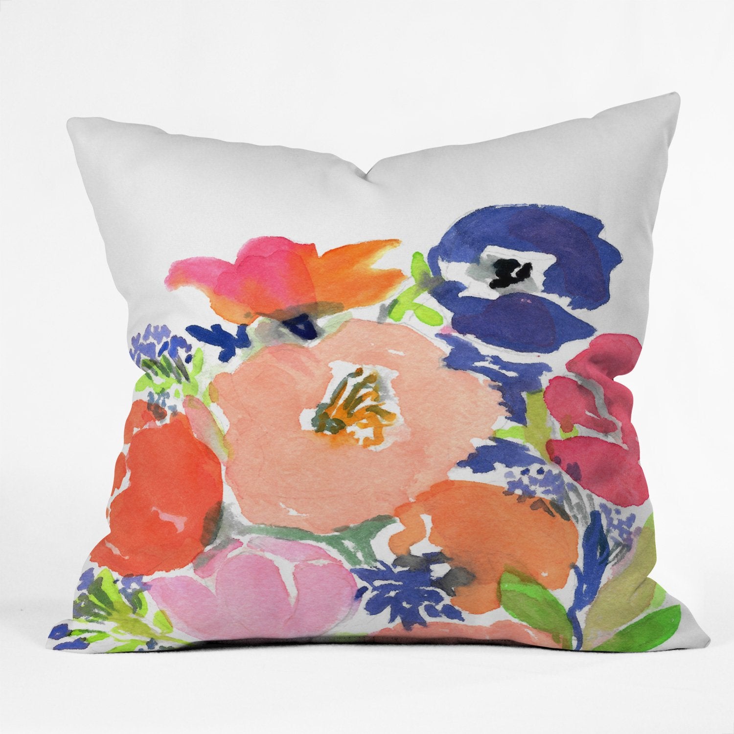 Floral Frenzy Outdoor Throw Pillow