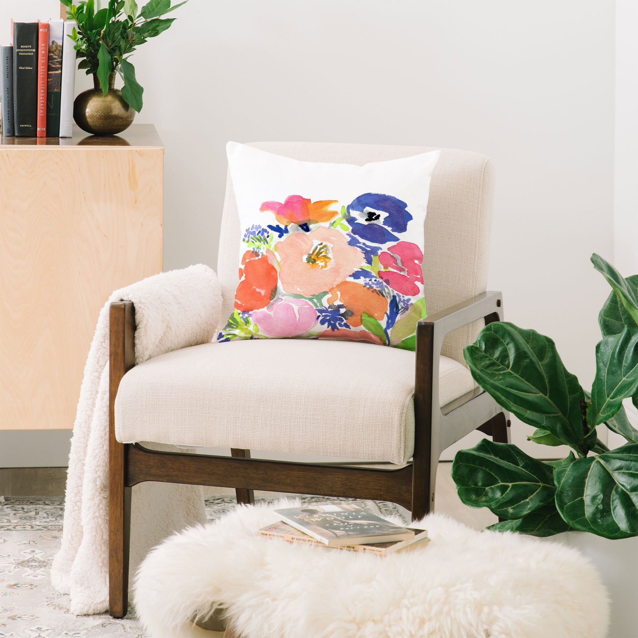 Floral Frenzy Throw Pillow
